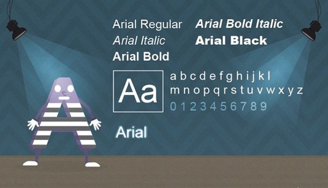 Font đẹp cho web Arial